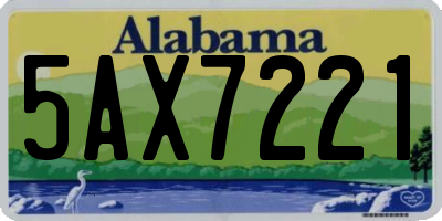 AL license plate 5AX7221