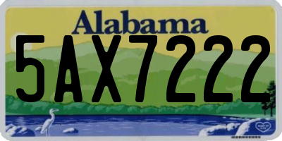 AL license plate 5AX7222