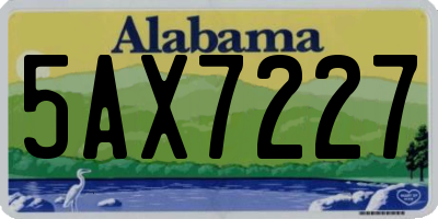 AL license plate 5AX7227