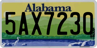 AL license plate 5AX7230