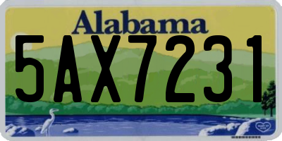 AL license plate 5AX7231