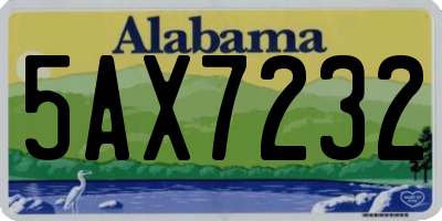 AL license plate 5AX7232
