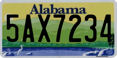 AL license plate 5AX7234