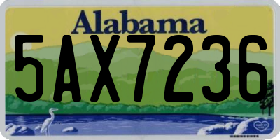 AL license plate 5AX7236
