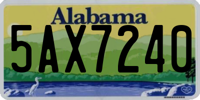 AL license plate 5AX7240
