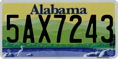 AL license plate 5AX7243