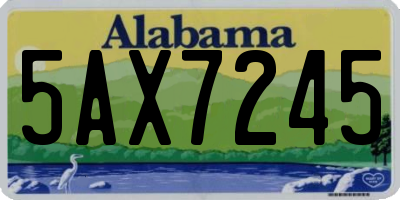 AL license plate 5AX7245