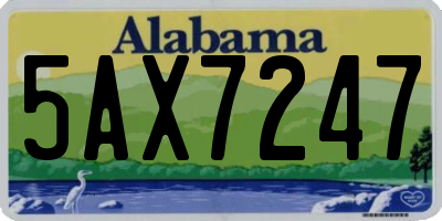 AL license plate 5AX7247