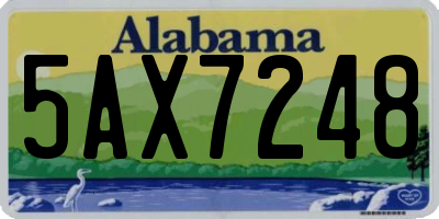 AL license plate 5AX7248