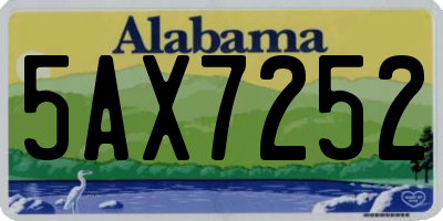 AL license plate 5AX7252