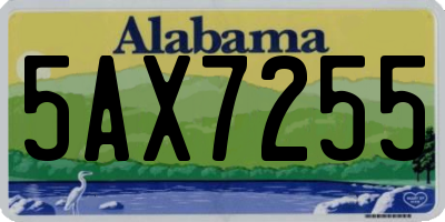 AL license plate 5AX7255