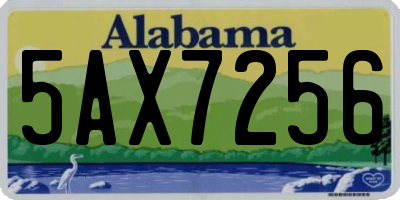 AL license plate 5AX7256