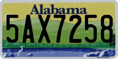 AL license plate 5AX7258