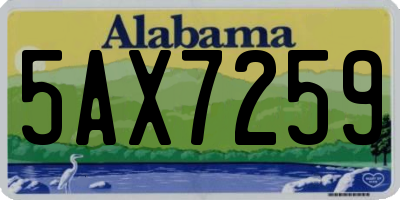 AL license plate 5AX7259