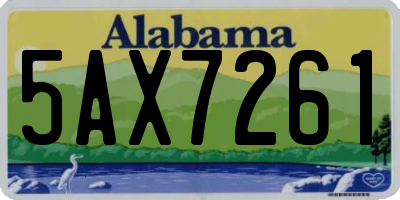 AL license plate 5AX7261