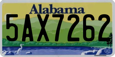 AL license plate 5AX7262