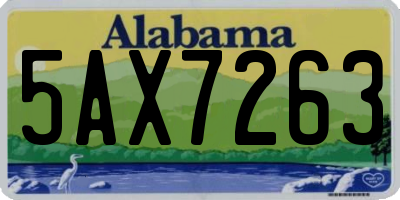 AL license plate 5AX7263