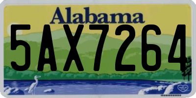 AL license plate 5AX7264