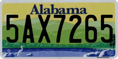 AL license plate 5AX7265