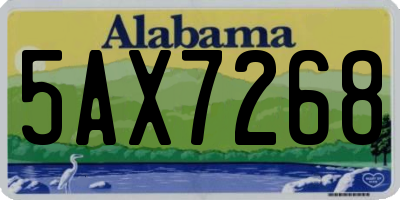 AL license plate 5AX7268