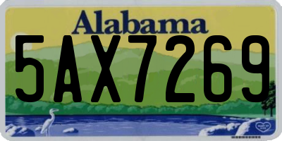 AL license plate 5AX7269