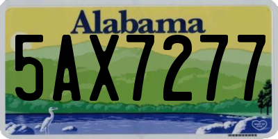 AL license plate 5AX7277