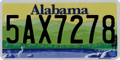 AL license plate 5AX7278