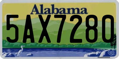 AL license plate 5AX7280