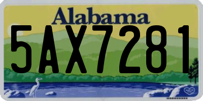 AL license plate 5AX7281