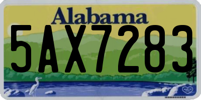 AL license plate 5AX7283