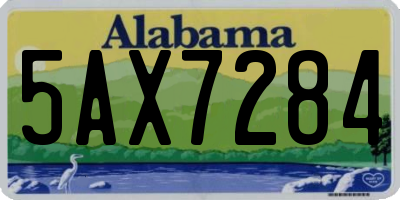 AL license plate 5AX7284