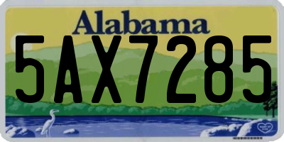 AL license plate 5AX7285