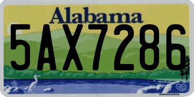 AL license plate 5AX7286