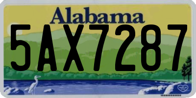 AL license plate 5AX7287