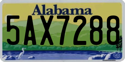 AL license plate 5AX7288