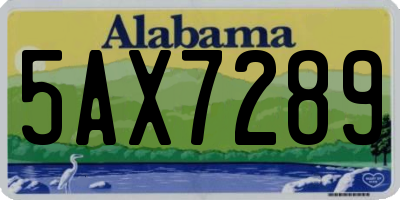 AL license plate 5AX7289