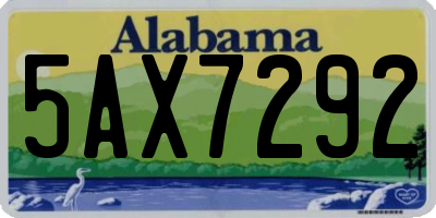 AL license plate 5AX7292
