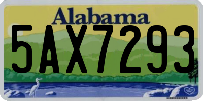 AL license plate 5AX7293