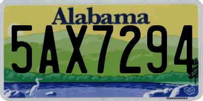 AL license plate 5AX7294