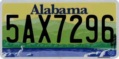 AL license plate 5AX7296