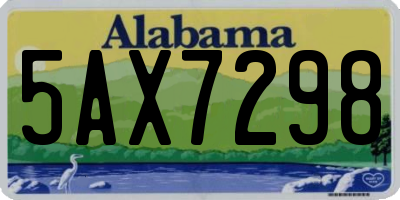 AL license plate 5AX7298
