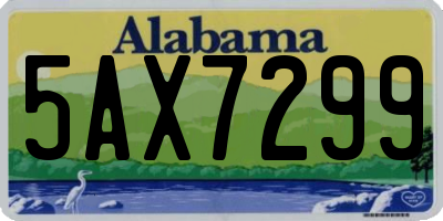 AL license plate 5AX7299