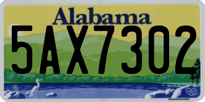 AL license plate 5AX7302