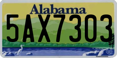 AL license plate 5AX7303