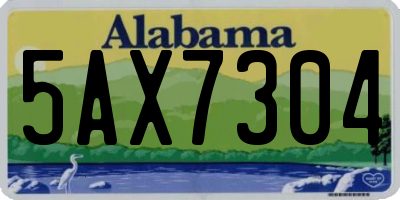 AL license plate 5AX7304