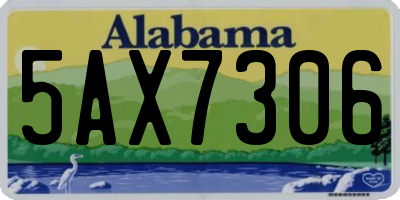 AL license plate 5AX7306