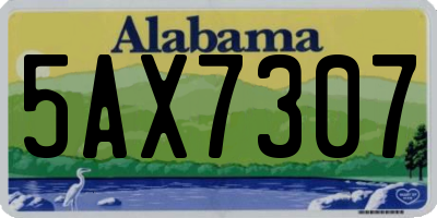 AL license plate 5AX7307