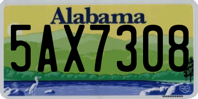 AL license plate 5AX7308