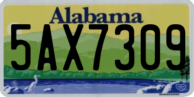 AL license plate 5AX7309