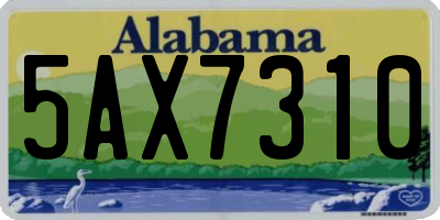 AL license plate 5AX7310